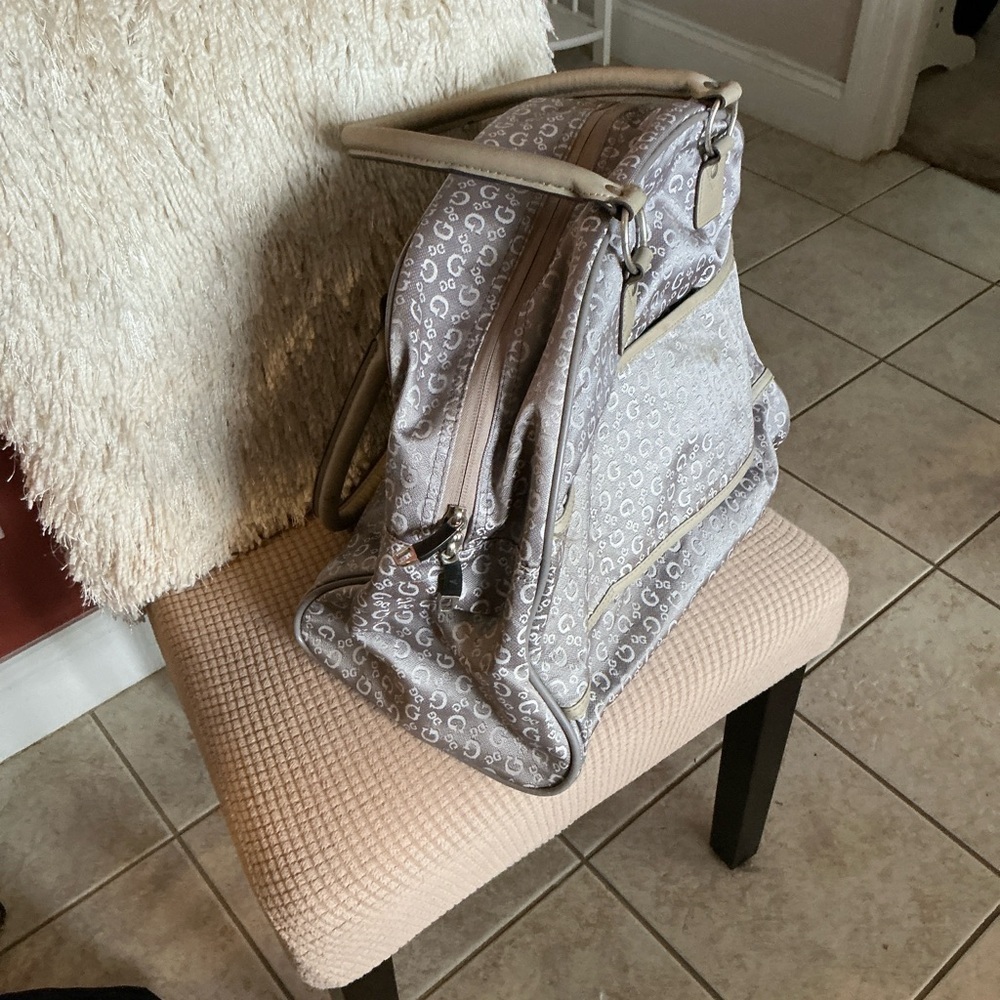 Guess Beige and Gray Travel Bag - Picture 5 of 7